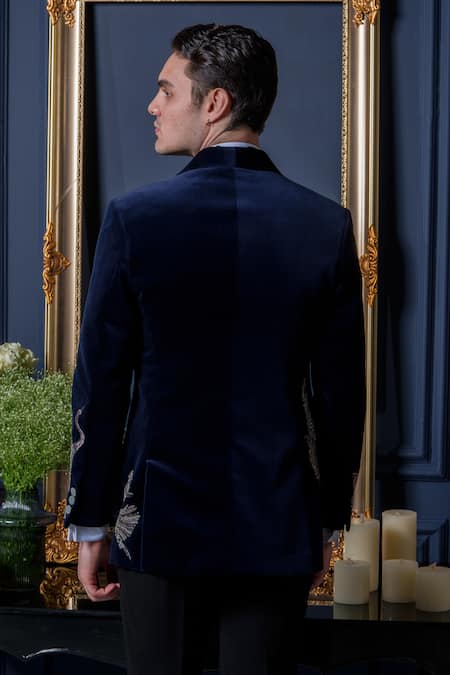 Amrit Dawani Majestic Unicorn Detailed Tuxedo Pant Set 