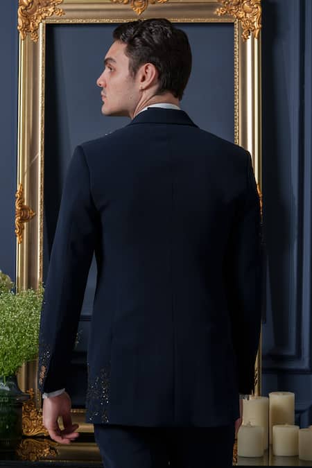 Amrit Dawani Japanese Elegance Sequin Detailed Tuxedo Pant Set 