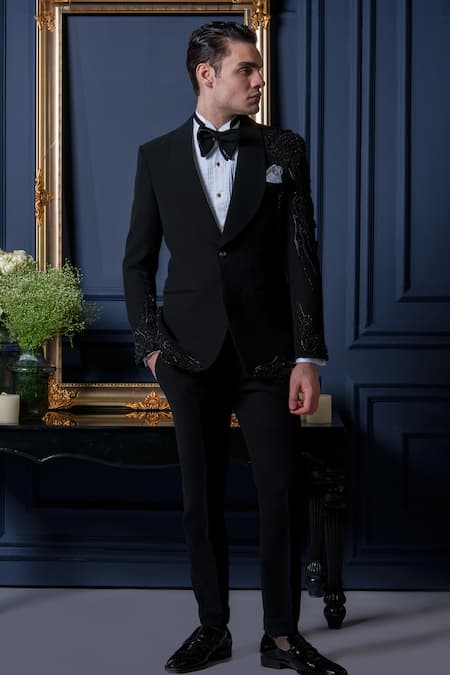 Amrit Dawani Japanese 3D Embroidered Tuxedo Set 