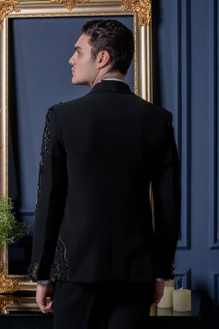 Amrit Dawani Japanese Shawl Collar Tuxedo Pant Set 