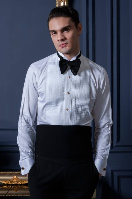 Buy_Amrit Dawani_Grey Velvet, Cotton, Polyester Embroidery, Cut Shawl Collar Tuxedo Pant Set _Online_at_Aza_Fashions