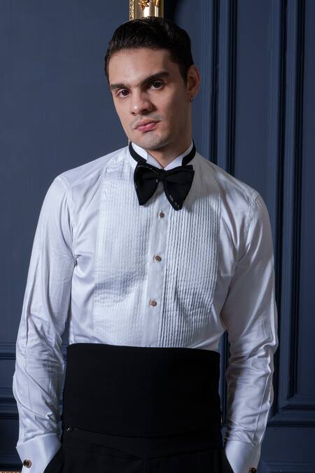 Buy_Amrit Dawani_Grey Velvet, Cotton, Polyester Embroidery Shawl Collar Tuxedo Pant Set _Online_at_Aza_Fashions