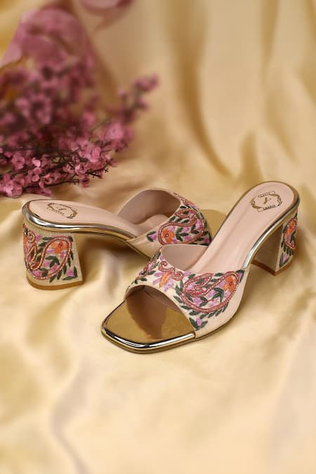 Yassio Ara Zardosi Embroidered Heels 