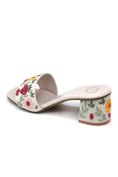 Buy_Yassio_Multi Color Embroidery Elan Floral Heels _Online_at_Aza_Fashions