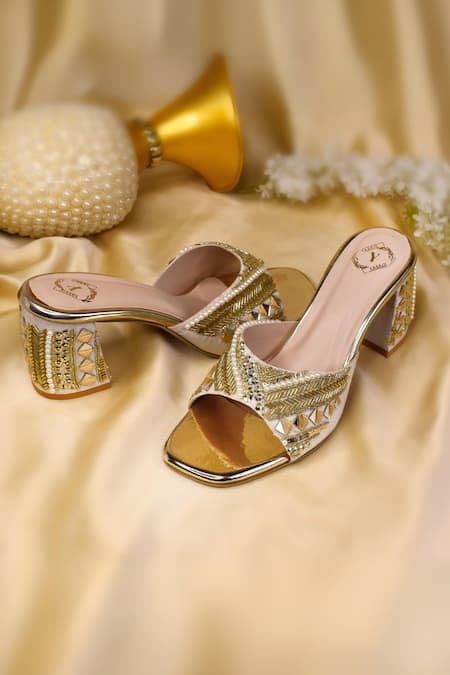 Yassio Meher Sequin & Mirror Embroidered heels 