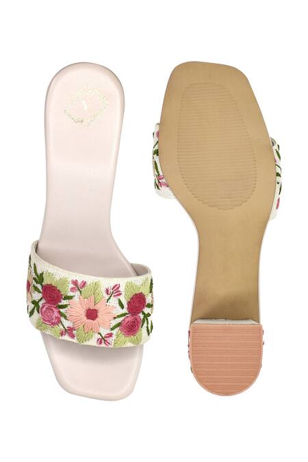 Shop_Yassio_Multi Color Embroidery Nour Heels _at_Aza_Fashions