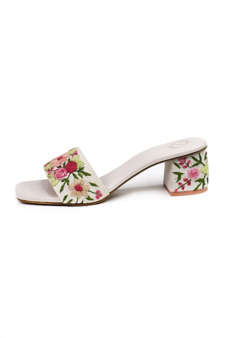 Yassio_Multi Color Embroidery Nour Heels _Online_at_Aza_Fashions