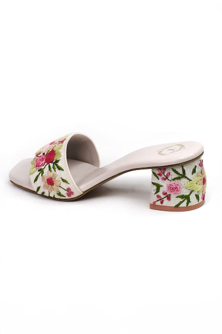 Shop_Yassio_Multi Color Embroidery Nour Heels _Online_at_Aza_Fashions