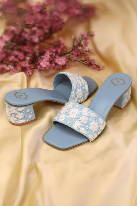 Yassio Rabia Floral Embroidered Heels 