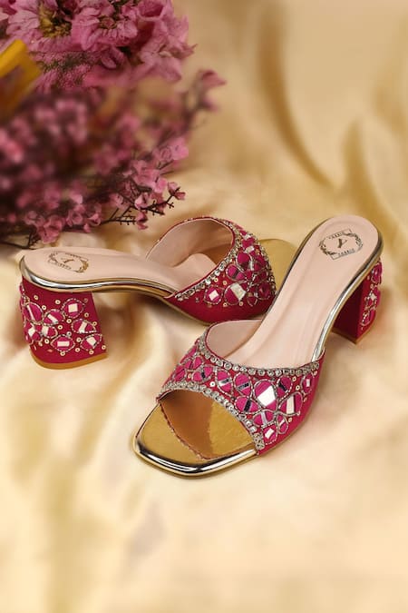 Yassio Mirror Embroidered Heels 