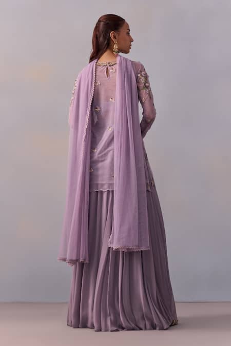 Kalista Fidah Floral Vine Embroidered Kurta Sharara Set 