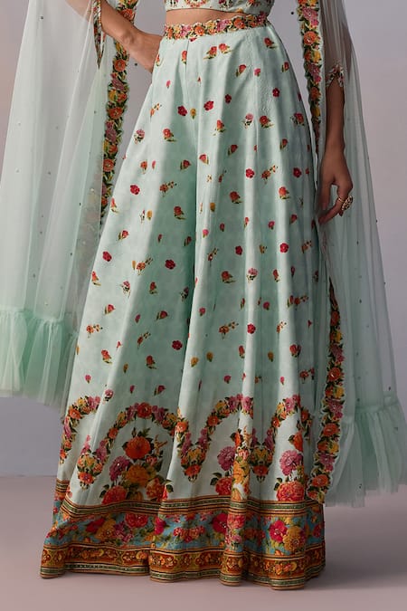 Kalista Blue Viscose, Silk, Tulle Beads, Crystals Meher Sheer Cape Printed Sharara Set Online at Aza Fashions Kalista_Blue Viscose, Silk, Tulle Beads, Crystals Meher Sheer Cape Printed Sharara Set _Online_at_Aza_Fashions