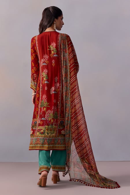 Kalista Siah Scenic Mughal Print Kurta Pant Set