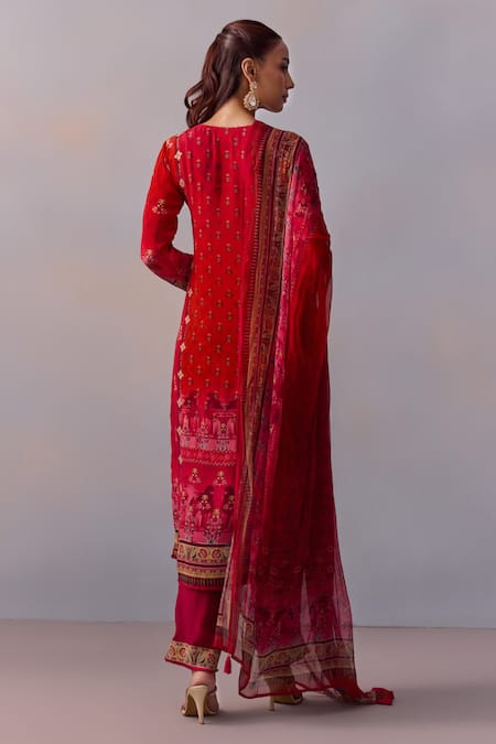 Kalista Shazia Mughal Floral Print Kurta Pant Set 