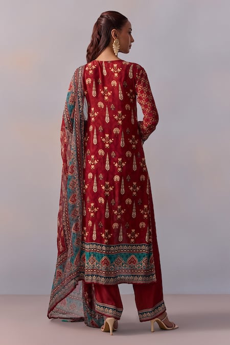 Kalista Reham Mughal Blossom Print Kurta Pant Set