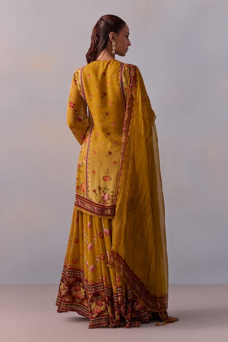 Kalista Anaisha Floral Garden Print Kurta Sharara Set 