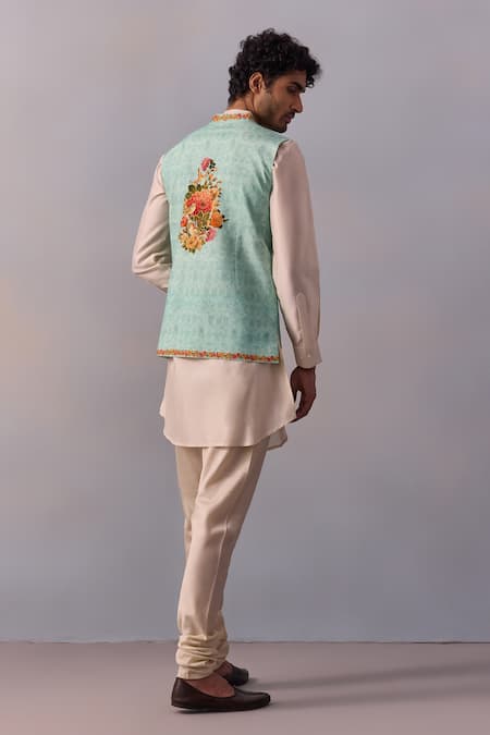 Kalista Vintage Floral Bundi Kurta Set 