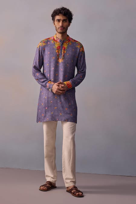 Kalista Zayn Vintage Floral Print Kurta With Pant 