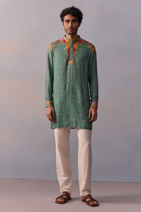 Kalista Zayn Vintage Floral Print Kurta & Pant Set 