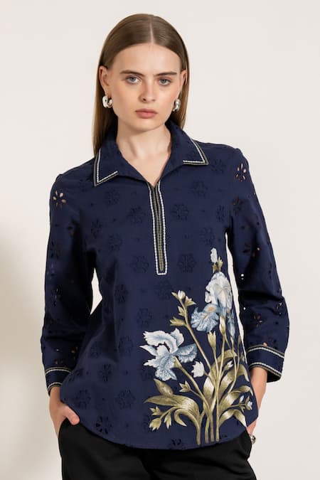 RANNA GILL Izzy Button Down Printed Shirt 