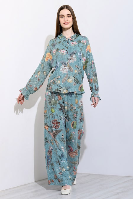 RANNA GILL Fiorella Montana Print Top & Pant Set 