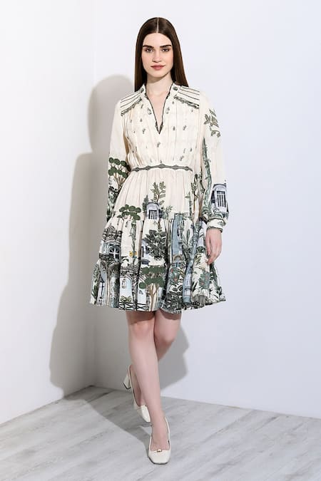 RANNA GILL Angelina Windows Print Dress 