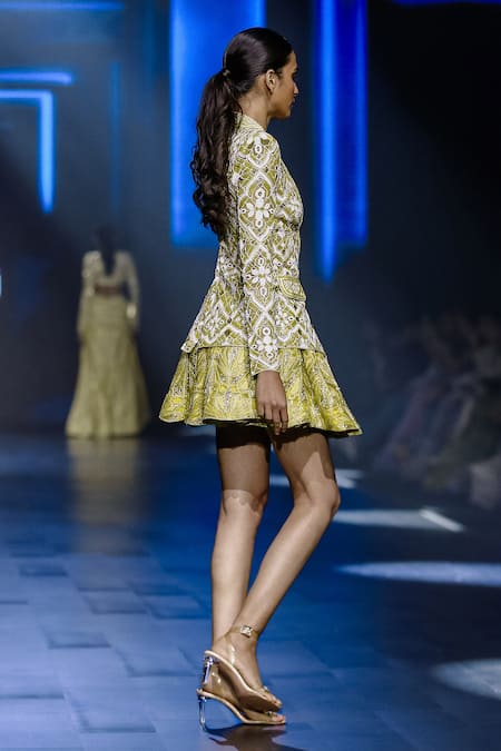 Ritika Mirchandani Mirage Spider Web Embellished Blazer With Mini Skirt 