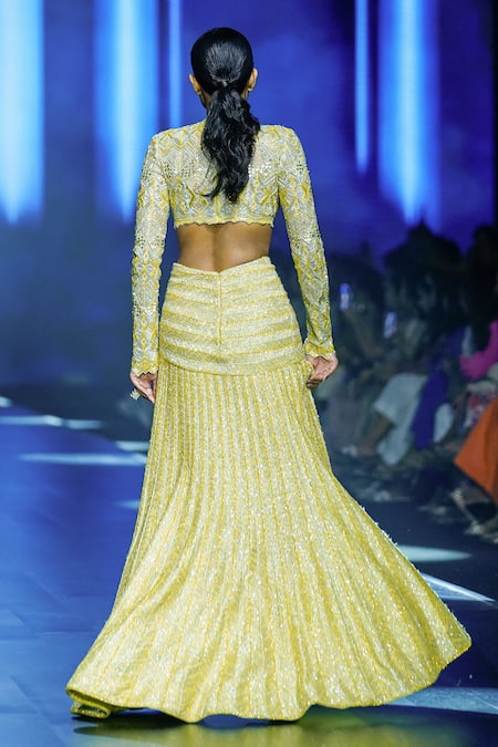 Ritika Mirchandani Infinity Astron Crystal Embellished Blouse With Skirt 