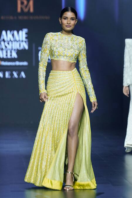 Ritika Mirchandani Green Net Embroidery Crystal High Infinity Astron Embellished Blouse With Skirt Online at Aza Fashions Ritika Mirchandani_Green Net Embroidery Crystal High Infinity Astron Embellished Blouse With Skirt _Online_at_Aza_Fashions