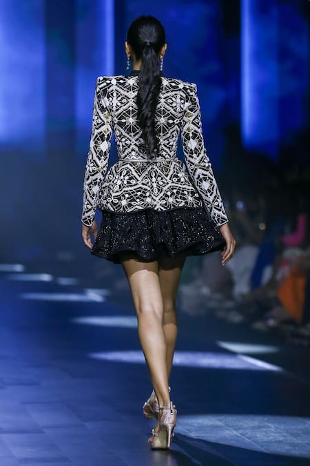 Ritika Mirchandani Synchrony Spider Web Embellished Blazer With Mini Skirt 