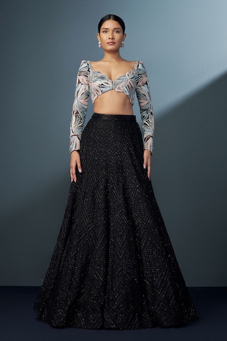 Ritika Mirchandani Skybloom Cascade Embroidered Lehenga Set 