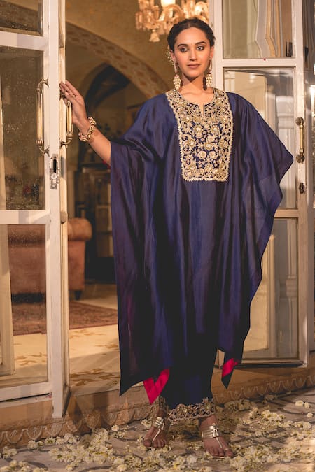 Surbhi Shah Zardozi Embroidered Kaftan & Pant Set 