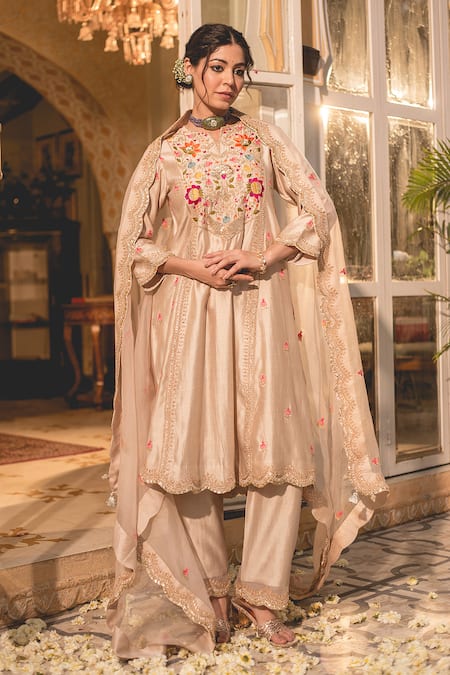 Surbhi Shah Floral Yoke Embroidered Anarkali Set 