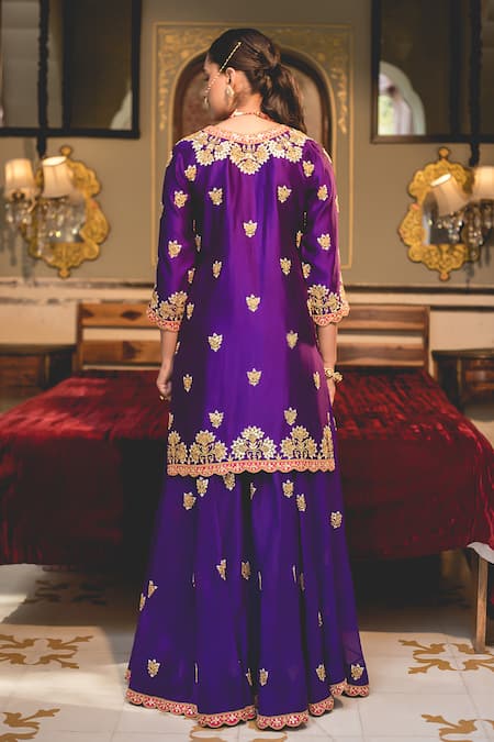 Surbhi Shah Marori Embroidered Kurta & Sharara Set
