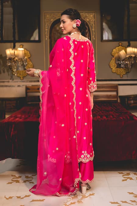 Surbhi Shah Anchor Embroidered Straight Kurta & Pant Set