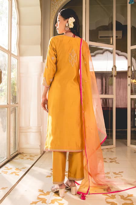 Surbhi Shah Marori Embroidered Straight Kurta & Pant Set