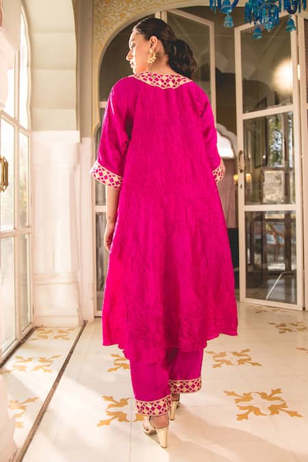 Surbhi Shah Zardosi Embroidered A-Line Kurta With Pant