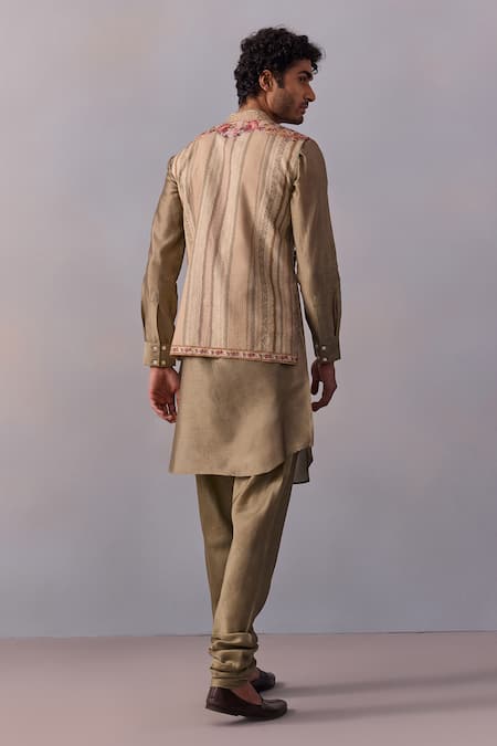 Kalista Floral Print Olive Green Kurta Set 