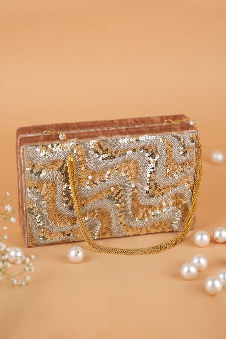 FEZA BAGS Sequin Embroidered Clutch 