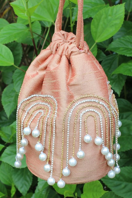 Feza Bags Rhinestone Embellished Potli Bag 