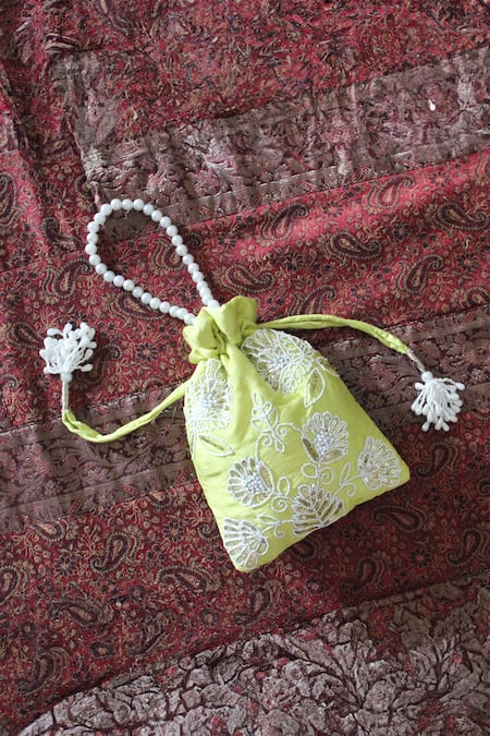 FEZA BAGS Beads Embroidered Potli Bag 