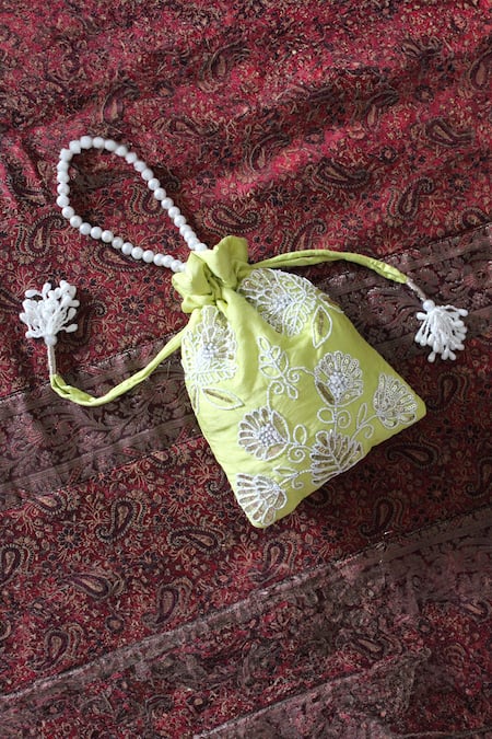 Feza Bags Beads Embroidered Potli Bag 