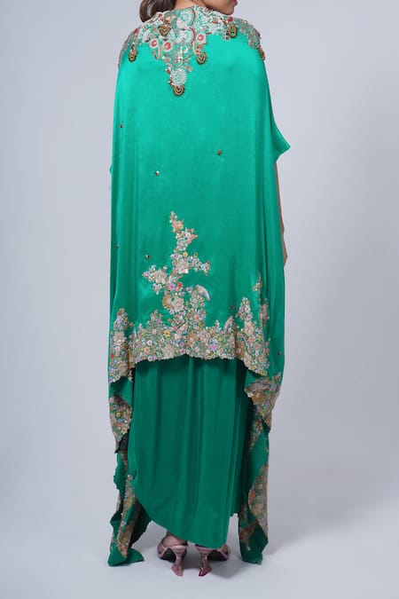 Anamika Khanna Embroidered Kaftan & Draped Skirt Set 