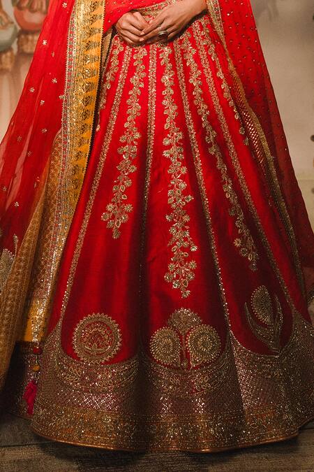 Masaba Red , Organza, The Gulab Sherbet Zardozi Embroidered Bridal Lehenga Set Online at Aza Fashions Masaba_Red , Organza, The Gulab Sherbet Zardozi Embroidered Bridal Lehenga Set _Online_at_Aza_Fashions