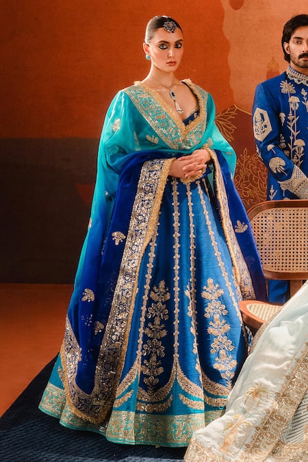 Masaba Sanjh Anar Phool Embroidered Bridal Lehenga Set 