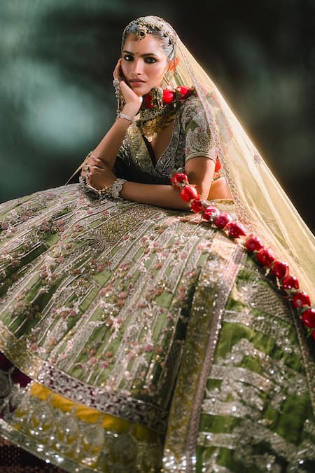 Masaba The Aam Panna Embroidered Bridal Lehenga Set 