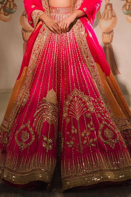 Masaba Pink , Organza Zari, Cut Work The Gulaab Bridal Lehenga Set Online at Aza Fashions Masaba_Pink , Organza Zari, Cut Work The Gulaab Bridal Lehenga Set _Online_at_Aza_Fashions