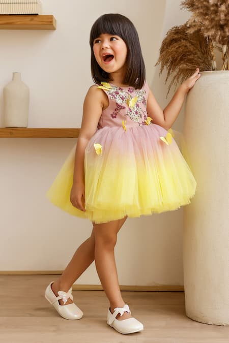 Janyas Closet Butterfly Detailed Ombre Dress 