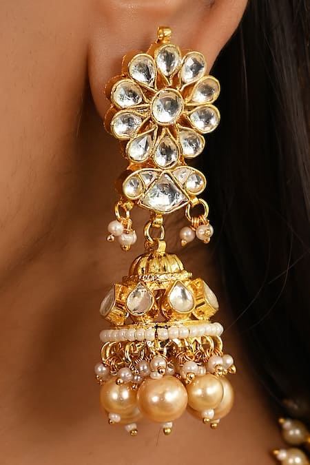 Buy Namasya Gold Plated Beads, Diamonds Kundan Embellished Necklace Set Online at Aza Fashions Buy_Namasya_Gold Plated Beads, Diamonds Kundan Embellished Necklace Set _Online_at_Aza_Fashions