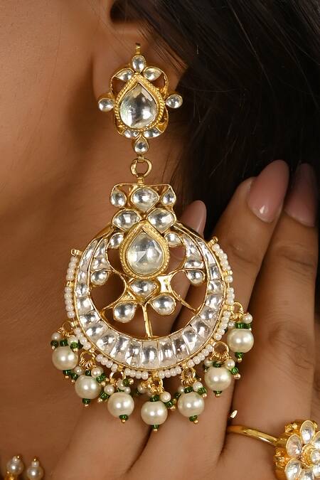 Buy Namasya Gold Plated Pearls, Beads, Gota Patti Embellished Necklace Set Online at Aza Fashions Buy_Namasya_Gold Plated Pearls, Beads, Gota Patti Embellished Necklace Set _Online_at_Aza_Fashions